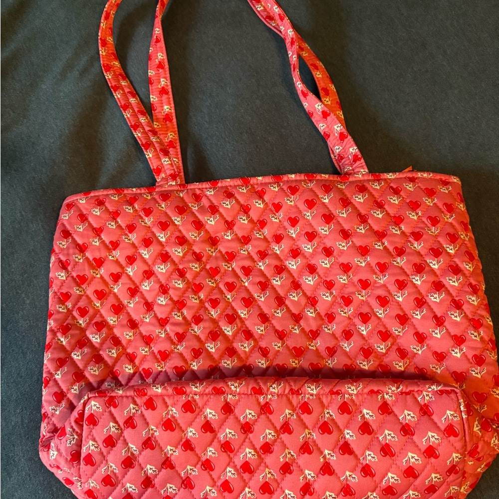 Vera Bradley Red Quilted Tote with Snoopy Heart - Picture 2 of 4